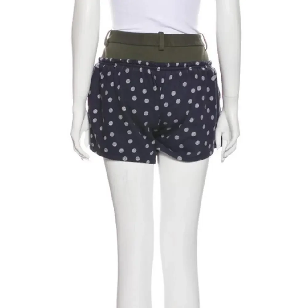 THAKOON ADDITION Mixed Fabric‎ Polka Dot Shorts Women's XS